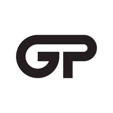 gp ilk harf vektör logo simgesi