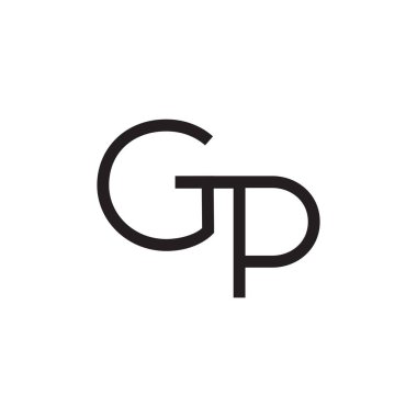 gp ilk harf vektör logo simgesi