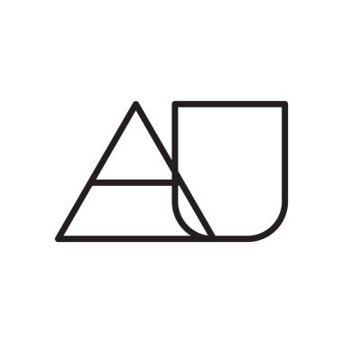 au ilk harf vektör logosu simgesi