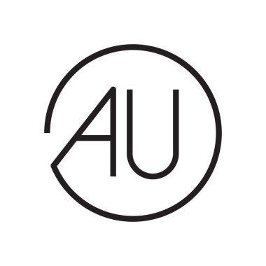 au ilk harf vektör logosu simgesi