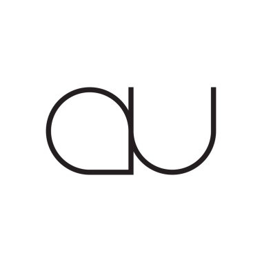 au ilk harf vektör logosu simgesi