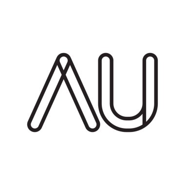 au ilk harf vektör logosu simgesi