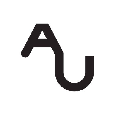 au ilk harf vektör logosu simgesi