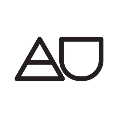 au ilk harf vektör logosu simgesi