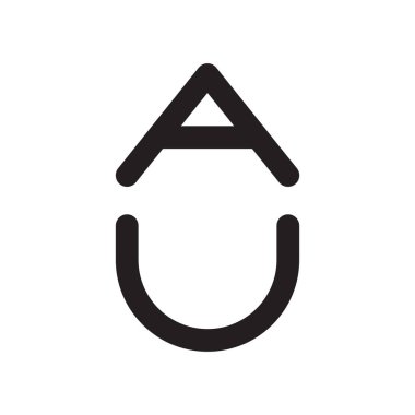 au ilk harf vektör logosu simgesi