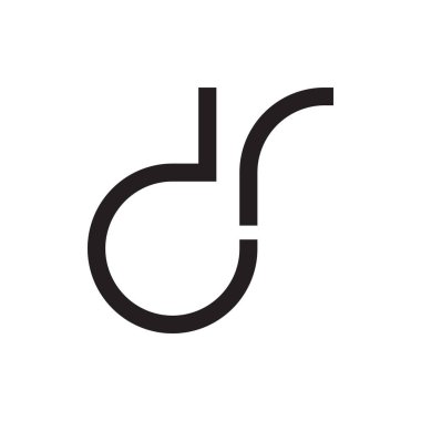 dr ilk harf vektör logo simgesi