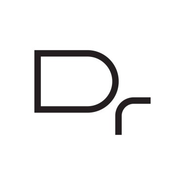 dr ilk harf vektör logo simgesi