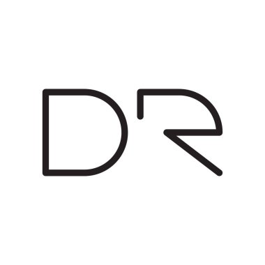 dr ilk harf vektör logo simgesi