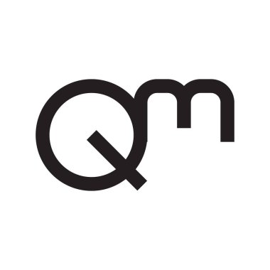 qm ilk harf vektör logo simgesi