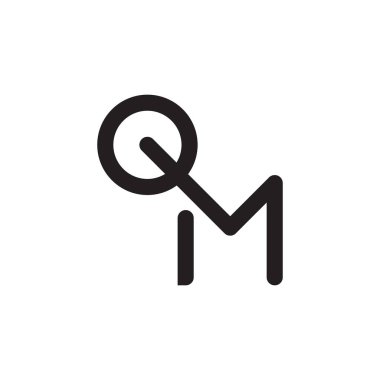 qm ilk harf vektör logo simgesi
