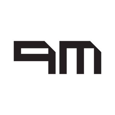 qm ilk harf vektör logo simgesi