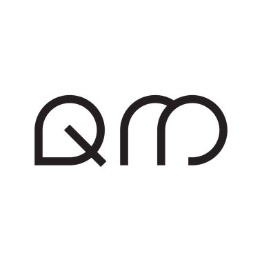qm ilk harf vektör logo simgesi