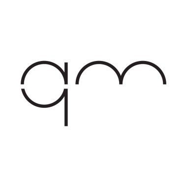 qm ilk harf vektör logo simgesi