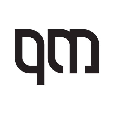 qm ilk harf vektör logo simgesi