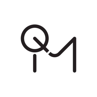 qm ilk harf vektör logo simgesi