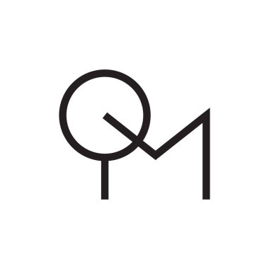 qm ilk harf vektör logo simgesi