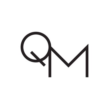 qm ilk harf vektör logo simgesi