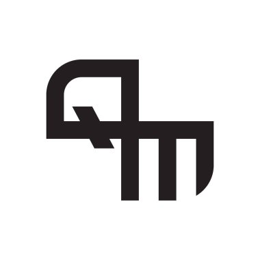 qm ilk harf vektör logo simgesi