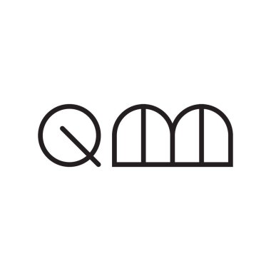 qm ilk harf vektör logo simgesi