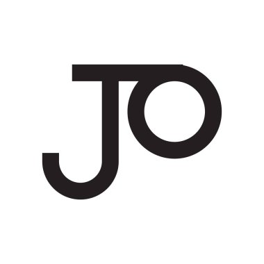 jo ilk harf vektör logo simgesi