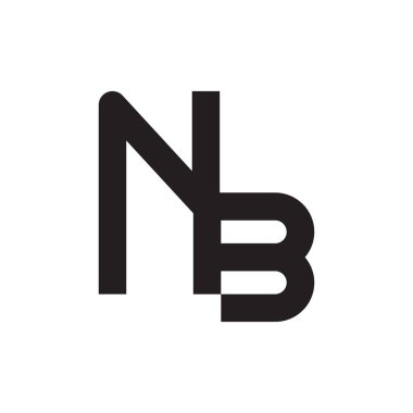 nb ilk harf vektör logo simgesi