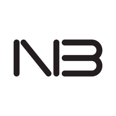 nb ilk harf vektör logo simgesi