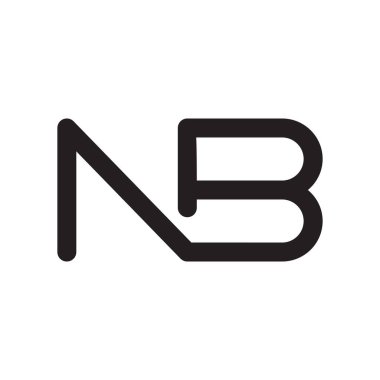 nb ilk harf vektör logo simgesi