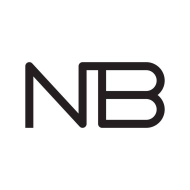 nb ilk harf vektör logo simgesi