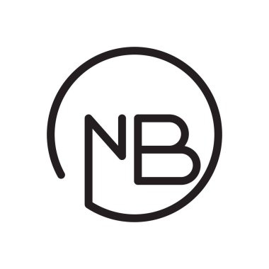 nb ilk harf vektör logo simgesi