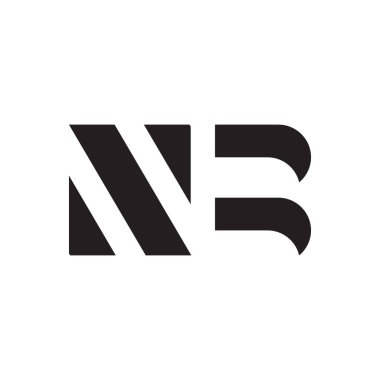 nb ilk harf vektör logo simgesi