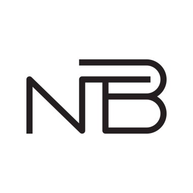 nb ilk harf vektör logo simgesi