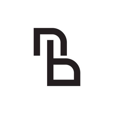 nb ilk harf vektör logo simgesi
