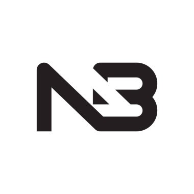 nb ilk harf vektör logo simgesi