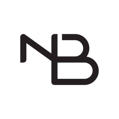 nb ilk harf vektör logo simgesi