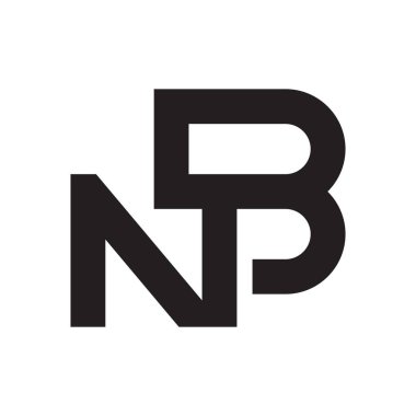 nb ilk harf vektör logo simgesi