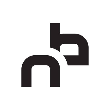 nb ilk harf vektör logo simgesi