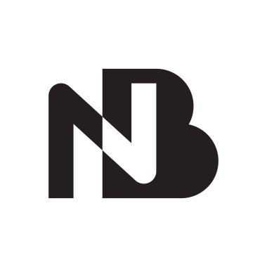nb ilk harf vektör logo simgesi