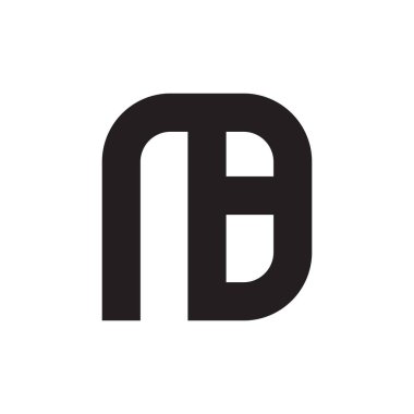 nb ilk harf vektör logo simgesi