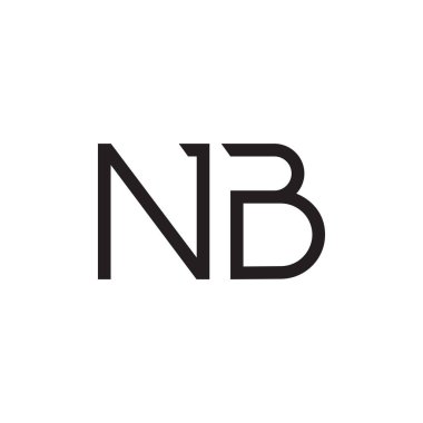 nb ilk harf vektör logo simgesi