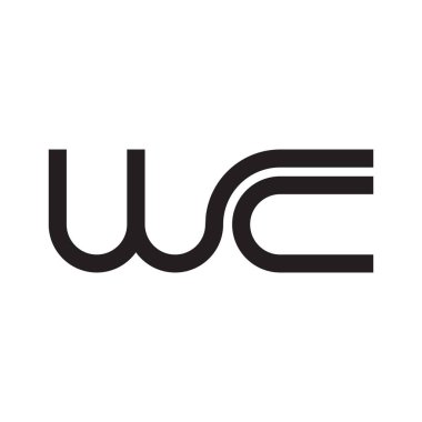 wc ilk harf vektör logo simgesi