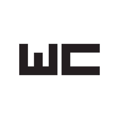 wc ilk harf vektör logo simgesi