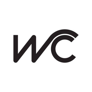 wc ilk harf vektör logo simgesi