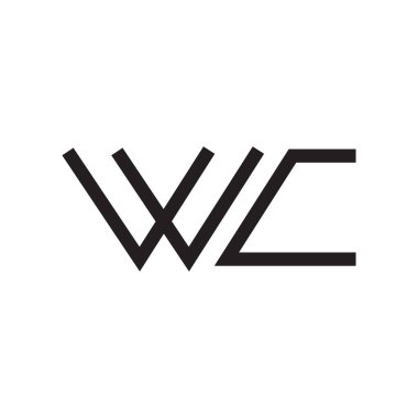 wc ilk harf vektör logo simgesi