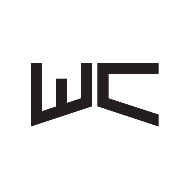 wc ilk harf vektör logo simgesi