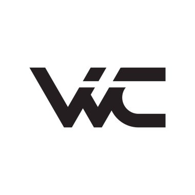 wc ilk harf vektör logo simgesi