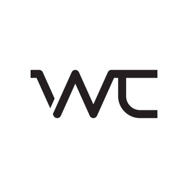 wc ilk harf vektör logo simgesi