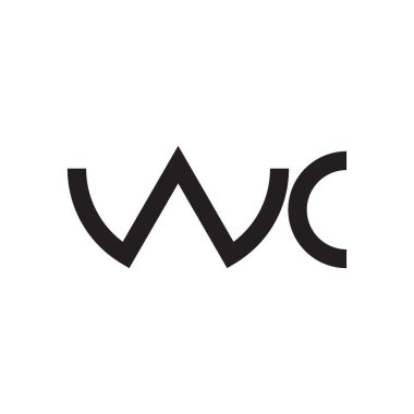wc ilk harf vektör logo simgesi