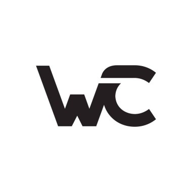 wc ilk harf vektör logo simgesi