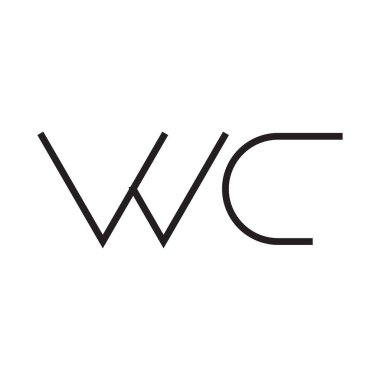 wc ilk harf vektör logo simgesi