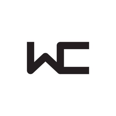wc ilk harf vektör logo simgesi